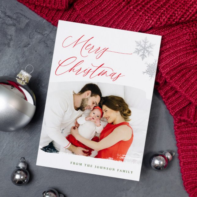 Tarjetas de Navidad con Foto Escritura Moderna (Subido por el creador)