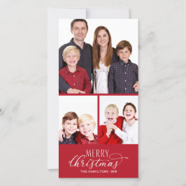 Tarjetas de Navidad con Fotos 3 Fotos Chic Script