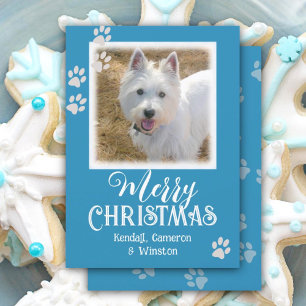 Tarjetas de Navidad con Fotos de Mascotas y Huella