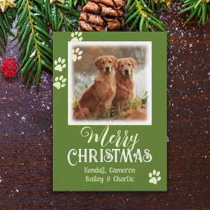 Tarjetas de Navidad con Fotos de Mascotas y Huella