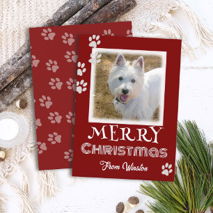 Tarjetas de Navidad con Fotos de Perros Huellas de