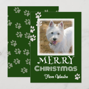 Tarjetas de Navidad con Fotos de Perros Huellas de