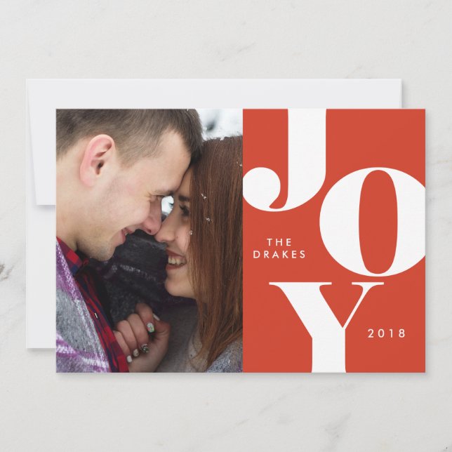 Tarjetas de Navidad con Fotos JOY / Fiestas (Anverso)