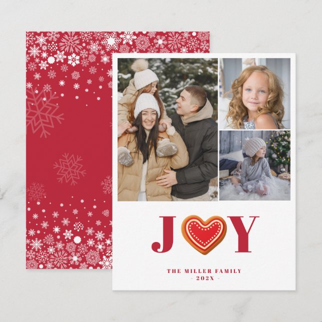 Tarjetas de Navidad con Fotos Múltiples Galletas d (Anverso / Reverso)