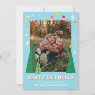 Tarjetas de Navidad con Fotos Retro Coloridas