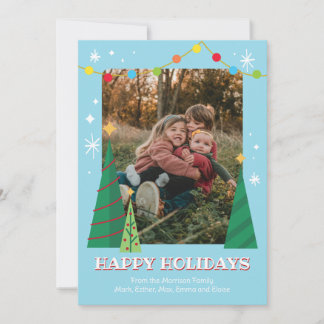 Tarjetas de Navidad con Fotos Retro Coloridas