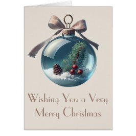 Tarjetas de Navidad con lazo y ornamentación vinta