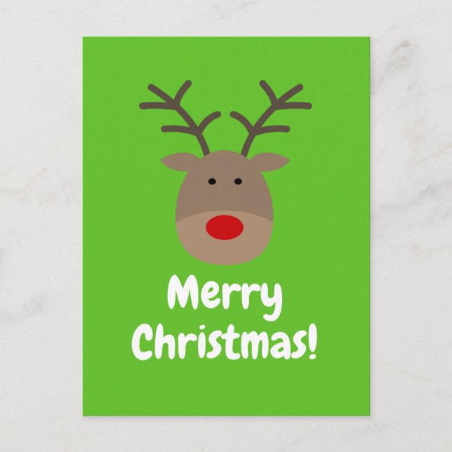 Tarjetas de Navidad con logotipo de reno lindo (Anverso)