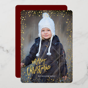 Tarjetas de Navidad con puntos dorados de papel de
