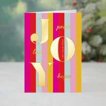 Tarjetas de Navidad con rayas de papel de aluminio