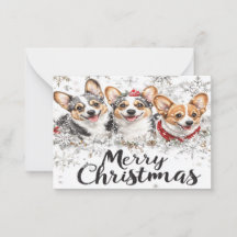 Tarjetas de Navidad Corgi