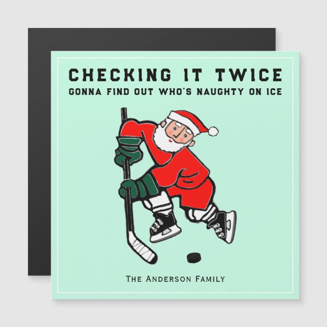 Tarjetas de Navidad Creativas de Hockey (Anverso/Reverso)