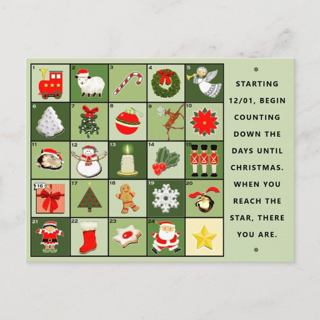 Tarjetas de Navidad Cuenta Regresiva (Anverso)