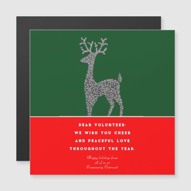 Tarjetas de Navidad de Agradecimiento a Voluntario (Anverso/Reverso)