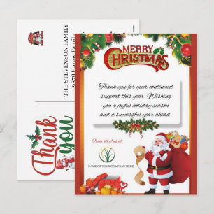 Tarjetas de Navidad de agradecimiento por su negoc