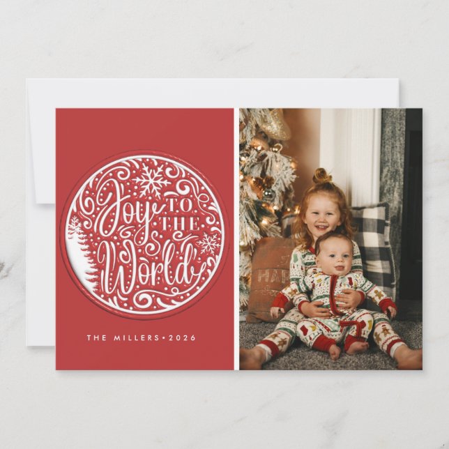 Tarjetas de Navidad de Alegría (Anverso)