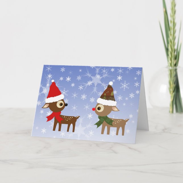 Tarjetas de Navidad de Amigos Reno Lindas (Anverso)