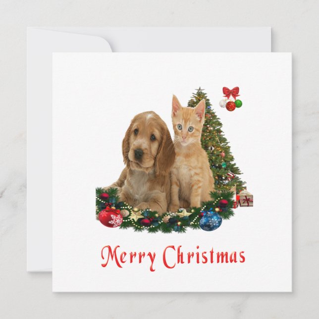 Tarjetas de Navidad de animales (Anverso)
