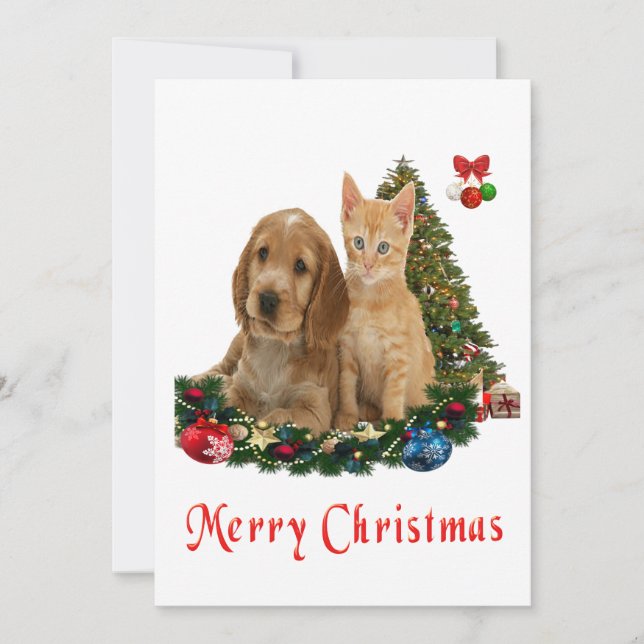Tarjetas de Navidad de animales (Anverso)