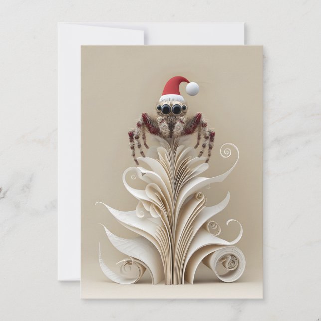 Tarjetas de Navidad de Araña Saltarina (Anverso)