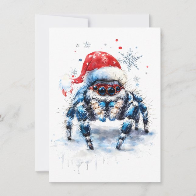 Tarjetas de Navidad de Araña Saltarina Adorable (Anverso)