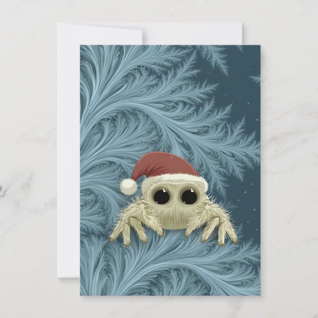Tarjetas de Navidad de Araña Saltarina de Dibujos  (Anverso)