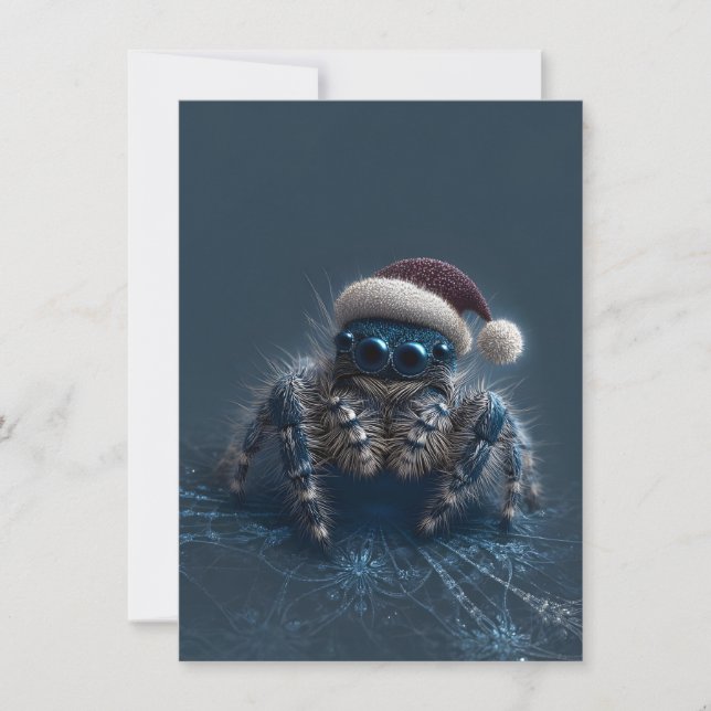 Tarjetas de Navidad de Araña Saltarina Oscura (Anverso)