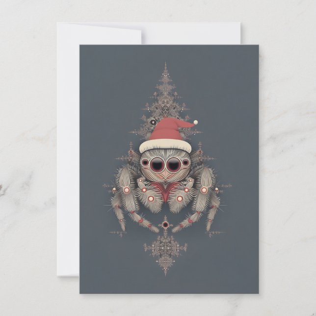 Tarjetas de Navidad de Araña Saltarina Únicas (Anverso)