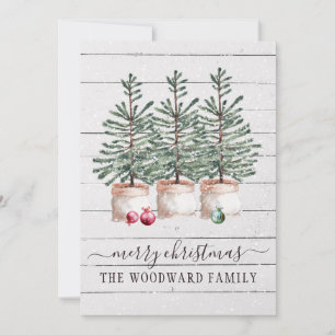 Tarjetas de Navidad de Árboles Rústicos