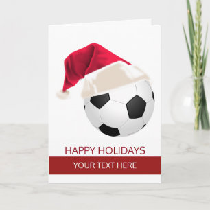 Tarjetas de Navidad de Balón de Fútbol con Sombrer