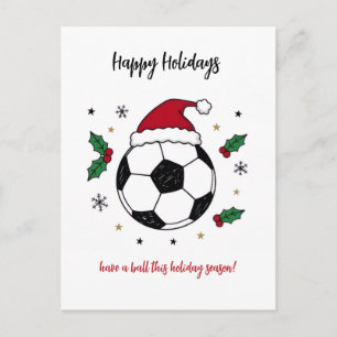 Tarjetas de Navidad de Balón de Fútbol con Sombrer