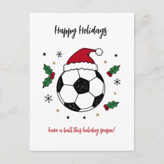 Tarjetas de Navidad de Balón de Fútbol con Sombrer
