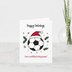 Tarjetas de Navidad de Balón de Fútbol con Sombrer