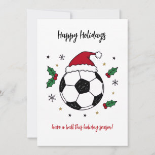 Tarjetas de Navidad de Balón de Fútbol con Sombrer