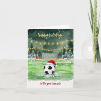 Tarjetas de Navidad de Balón de Fútbol con Sombrer