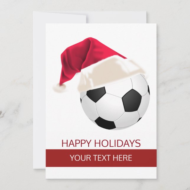 Tarjetas de Navidad de Balón de Fútbol con Sombrer (Anverso)