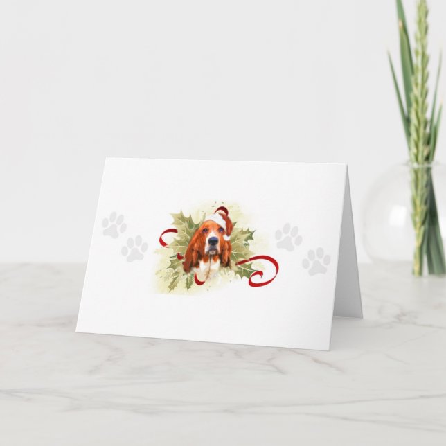 Tarjetas de Navidad de Basset Hound (Anverso)