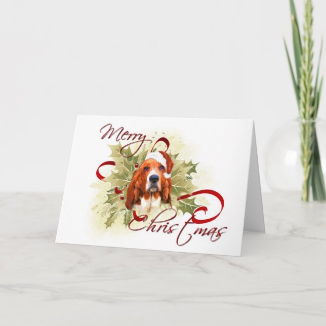 Tarjetas de Navidad de Basset Hound (Anverso)