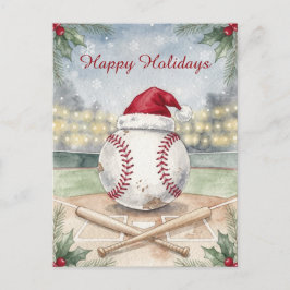 Tarjetas de Navidad de béisbol festivo