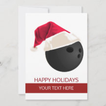 Tarjetas de Navidad de bolos con sombrero de Santa