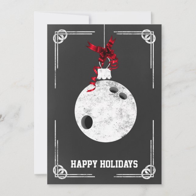 tarjetas de Navidad de bolos en pizarra (Anverso)