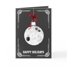 Tarjetas de Navidad de bolos en pizarra