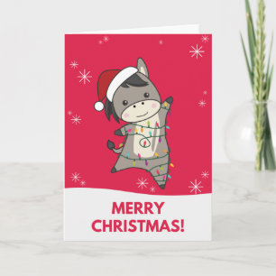 Tarjetas de Navidad de burros, animales de inviern