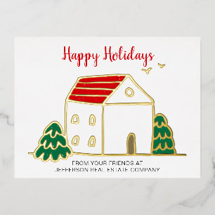 Tarjetas de Navidad de Casas de Invierno Lindas pa