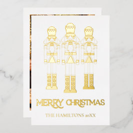Tarjetas de Navidad de Cascanueces de Hoja de Oro