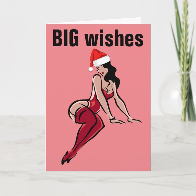 TARJETAS DE NAVIDAD DE CHICA DE CUL0 GRANDE (Anverso)