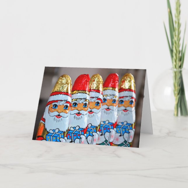TARJETAS DE NAVIDAD DE CHOCOLATE SANTA CUBIERTO DE (Anverso)