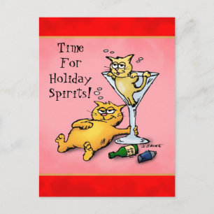 Tarjetas de Navidad de Cócteles y Gatitos