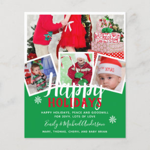 Tarjetas de Navidad de Collage de Fotos Presupuest