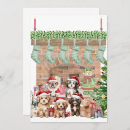 Tarjetas de Navidad de Cuadros de Cachorros